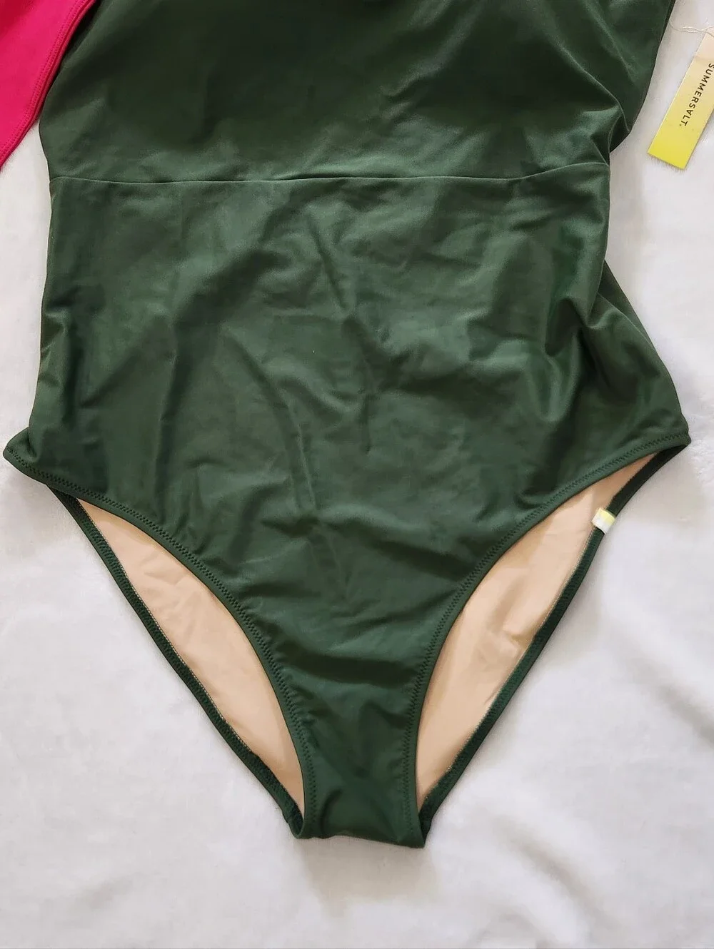 Summersalt‎ The Bow-Shoulder Ruched Sidestroke Swimsuit